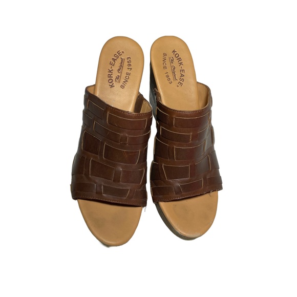 KORK-EASE - Platform Wedges - Brown Leather - Size 11 - Picture 2 of 2